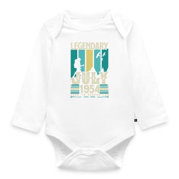 Geburtstagsgeschenk Juli 1954, Vintage Juli. - Baby Bio-Langarm-Body - Weiß - Vorne