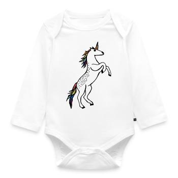 Wildes Einhorn - Baby Bio-Langarm-Body - Weiß - Vorne