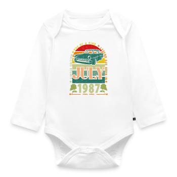 Geburtstagsgeschenk Juli 1987. - Baby Bio-Langarm-Body - Weiß - Vorne