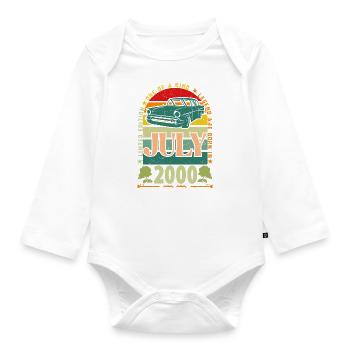 July 2000 birthday gift. July 2000. - Organic Longsleeve Baby Bodysuit - white - Front