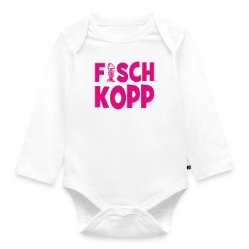 Fischkopp Fisch Fischkopf Küste Angler Fischer - Baby Bio-Langarm-Body - Weiß - Vorne