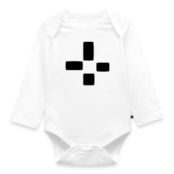 viereck muster vier formen form - Baby Bio-Langarm-Body - Weiß - Vorne
