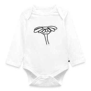 Flower icon page - Organic Longsleeve Baby Bodysuit - white - Front
