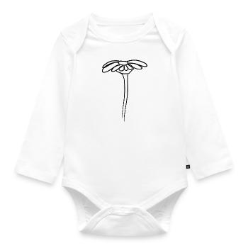 símbolo de flor símbolo de forma de planta - Body orgánico de manga larga para bebé - blanco - delante