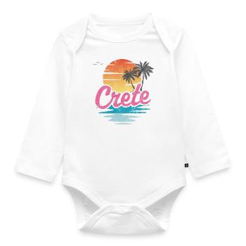 Kreta - Baby Bio-Langarm-Body - Weiß - Vorne