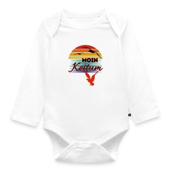 Moin Keitum avec mouette dans le style rétro-Sylt-Keitum - Body Bébé bio manches longues - blanc - Devant