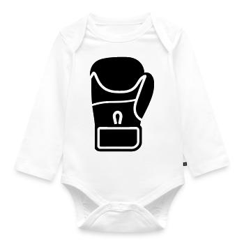 Boxhandschuh - Baby Bio-Langarm-Body - Weiß - Vorne