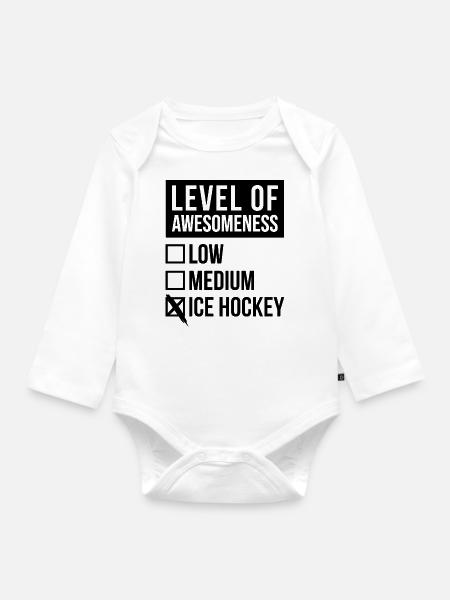 Eishockey Eishockey Eishockey Eishockey - Baby Bio-Langarm-Body - Weiß