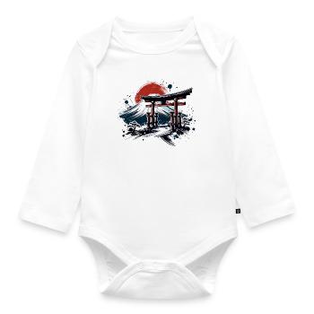 Japan Torii Fuji Fujiyama Asien Asia - Organic Longsleeve Baby Bodysuit - white - Front