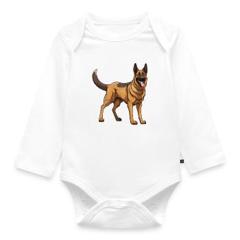 Berger Allemand Animal Chien - Body Bébé bio manches longues - blanc - Devant