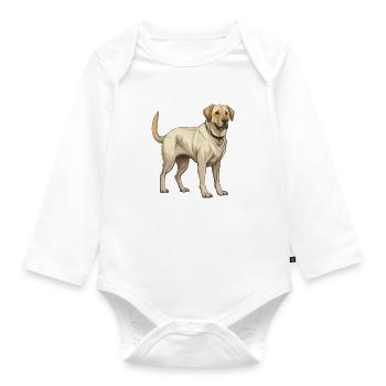 Labrador Hund Tier - Baby Bio-Langarm-Body - Weiß - Vorne