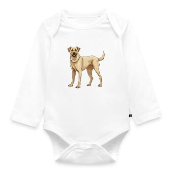 Kangal Hund Tier - Baby Bio-Langarm-Body - Weiß - Vorne