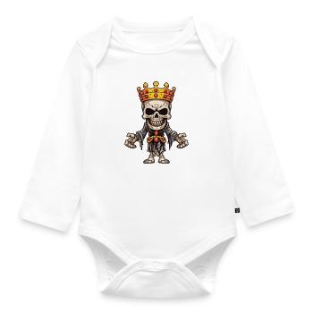 King Crown Skeleton - Organic Longsleeve Baby Bodysuit - white - Front
