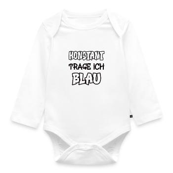 Konstant trage ich blau Spruch Farbenspiel Farbe - Baby Bio-Langarm-Body - Weiß - Vorne