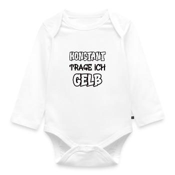 Konstant trage ich gelb Spruch Farbe gelb - Baby Bio-Langarm-Body - Weiß - Vorne