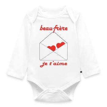 Brother-in-law I love you - Organic Longsleeve Baby Bodysuit - white - Front
