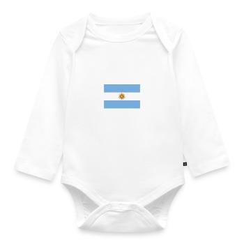 Argentina Flag - Organic Longsleeve Baby Bodysuit - white - Front