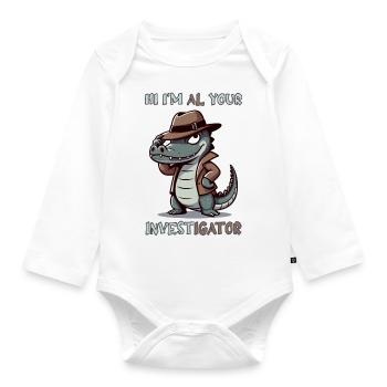 Hi, I'm Al your Investigator - Baby Bio-Langarm-Body - Weiß - Vorne
