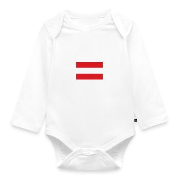 Austria Flag - Organic Longsleeve Baby Bodysuit - white - Front