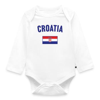 Croatia Flag - Organic Longsleeve Baby Bodysuit - white - Front