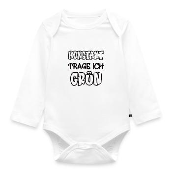 Konstant trage ich grün Spruch Farbe grün - Baby Bio-Langarm-Body - Weiß - Vorne