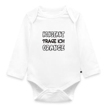 Konstant trage ich orange Spruch Farbe orange - Baby Bio-Langarm-Body - Weiß - Vorne