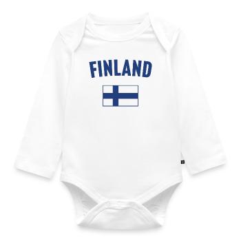 Drapeau de la Finlande - Body Bébé bio manches longues - blanc - Devant