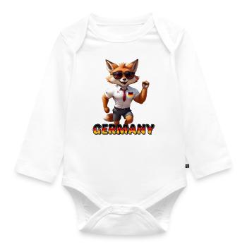 Germany - Organic Longsleeve Baby Bodysuit - white - Front