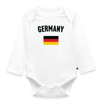 Drapeau de l’Allemagne - Body Bébé bio manches longues - blanc - Devant