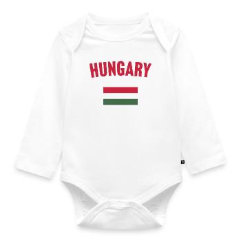 Drapeau de la Hongrie - Body Bébé bio manches longues - blanc - Devant