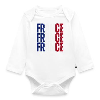 Drapeau de la France, fierté française - Body Bébé bio manches longues - blanc - Devant