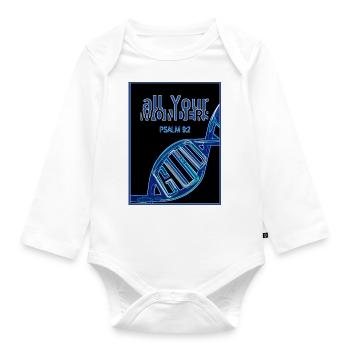 all YOUR wonders DNA - Organic Longsleeve Baby Bodysuit - white - Front