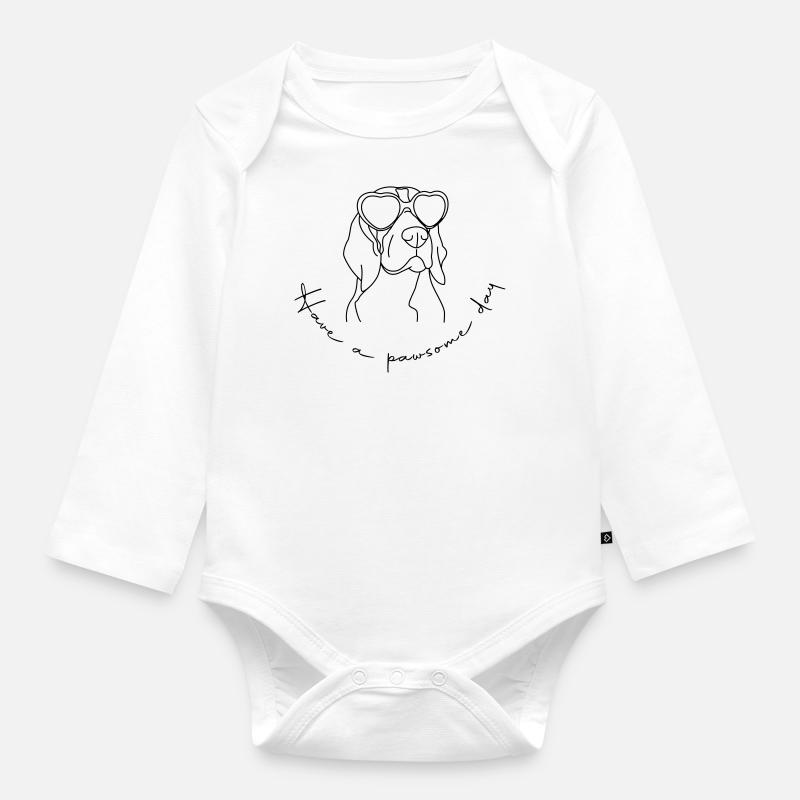 Beagle Pawsome Day - Body Bébé bio manches longues - blanc