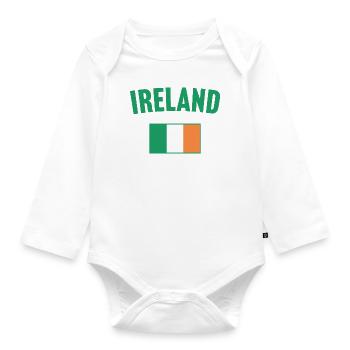 Drapeau de l’Irlande - Body Bébé bio manches longues - blanc - Devant
