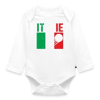 Drapeau Italie cadeau football foot italien - Body Bébé bio manches longues - blanc - Devant
