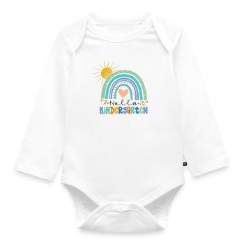 École maternelle - Body Bébé bio manches longues - blanc - Devant