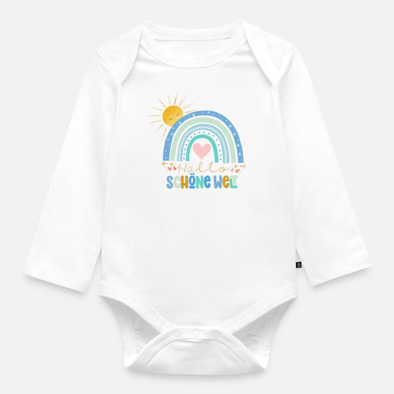 Salut tout le monde - Body Bébé bio manches longues - blanc