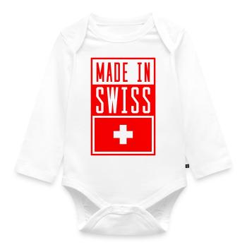 swiss made in 2 - Baby Bio-Langarm-Body - Weiß - Vorne