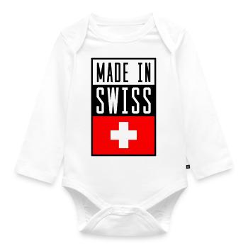 swiss made in - Baby Bio-Langarm-Body - Weiß - Vorne
