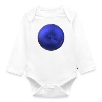 Indigo-Kugel - Baby Bio-Langarm-Body - Weiß - Vorne