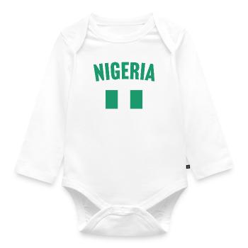 Drapeau du Nigeria - Body Bébé bio manches longues - blanc - Devant