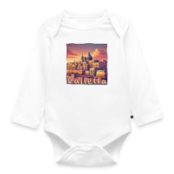 La Valette, Malte, coucher de soleil, ville de vacances - Body Bébé bio manches longues - blanc - Devant