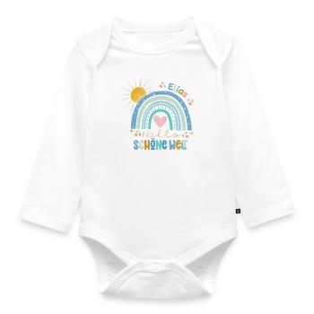 Hallo Welt - Baby Bio-Langarm-Body - Weiß - Vorne