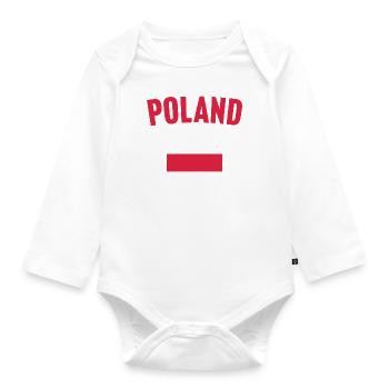 Drapeau de la Pologne - Body Bébé bio manches longues - blanc - Devant