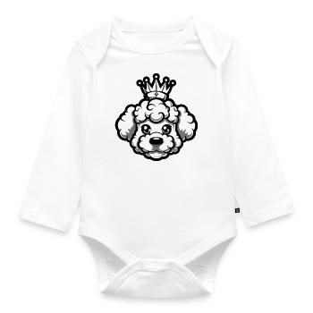 Couronne de chien caniche - Body Bébé bio manches longues - blanc - Devant