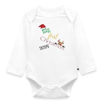 My first Christmas 2024 - Baby Bio-Langarm-Body - Weiß - Vorne