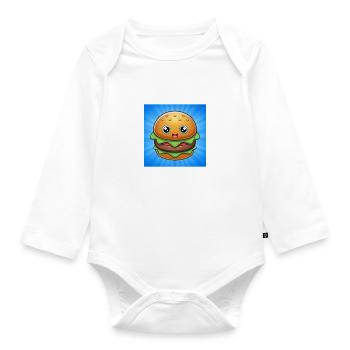I like burgers, hamburgers, cheeseburgers - Organic Longsleeve Baby Bodysuit - white - Front