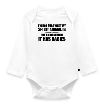 Ich bin mir nicht sicher, was mein Krafttier ist, aber ich bin - Baby Bio-Langarm-Body - Weiß - Vorne