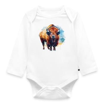 Bison - Baby Bio-Langarm-Body - Weiß - Vorne