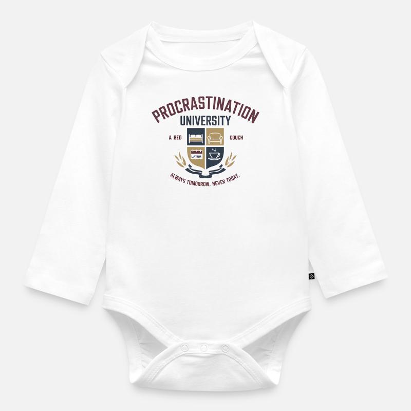 Université de la procrastination - Procrastination Desig - Body Bébé bio manches longues - blanc